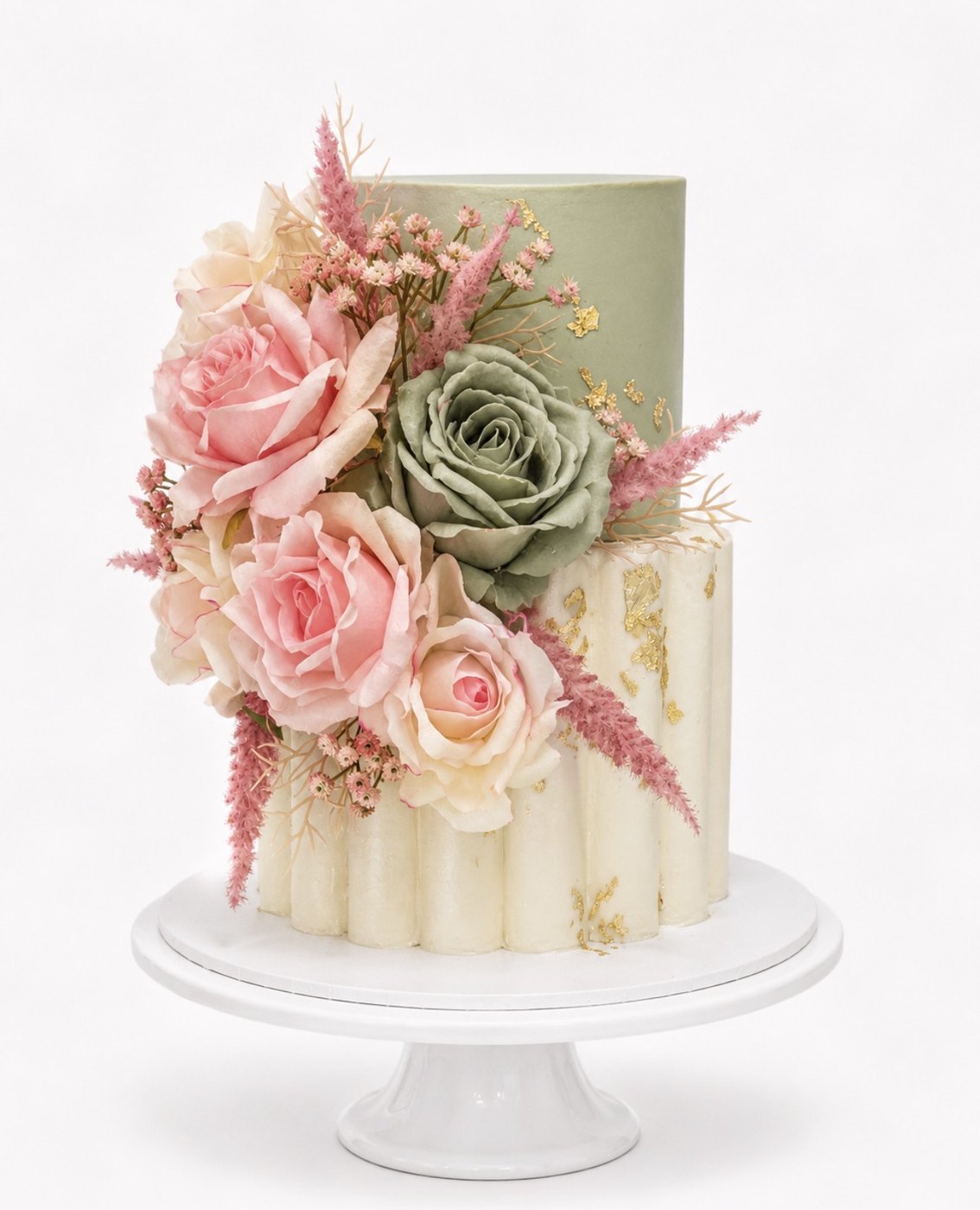 Elegant floral celebration cake