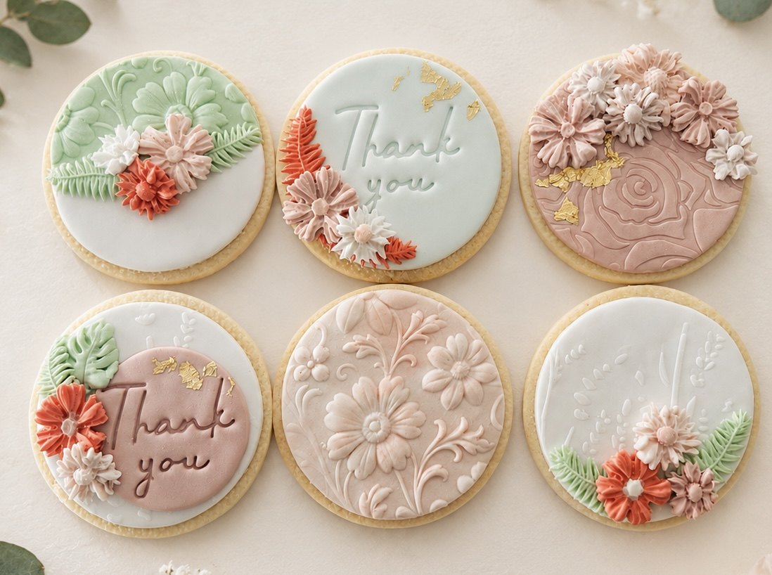 Decorated fondant cookies